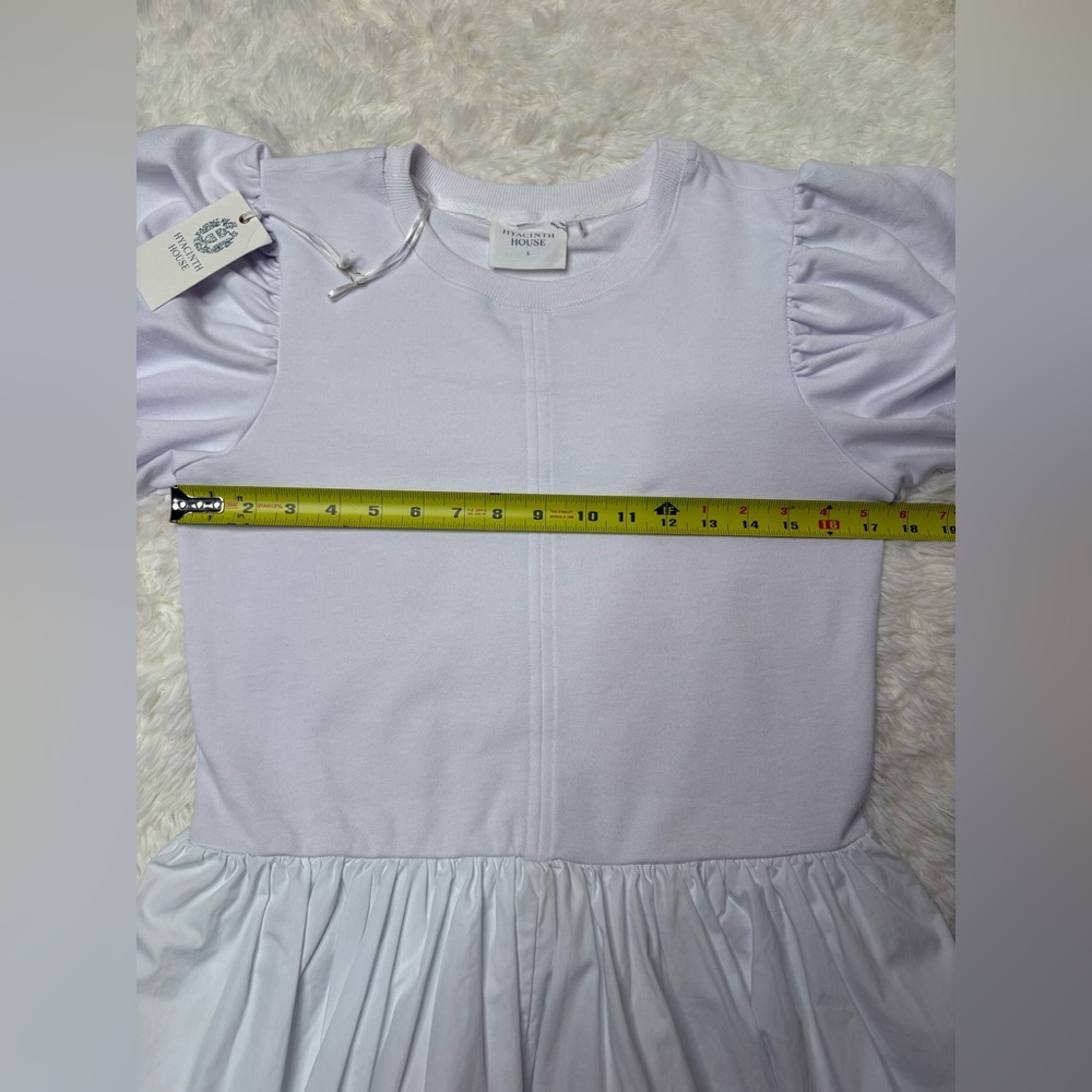 Hyacinth House Tuckernuck Bubble White Puff Sleeve Mini Dress size small NWT - Picture 6 of 10
